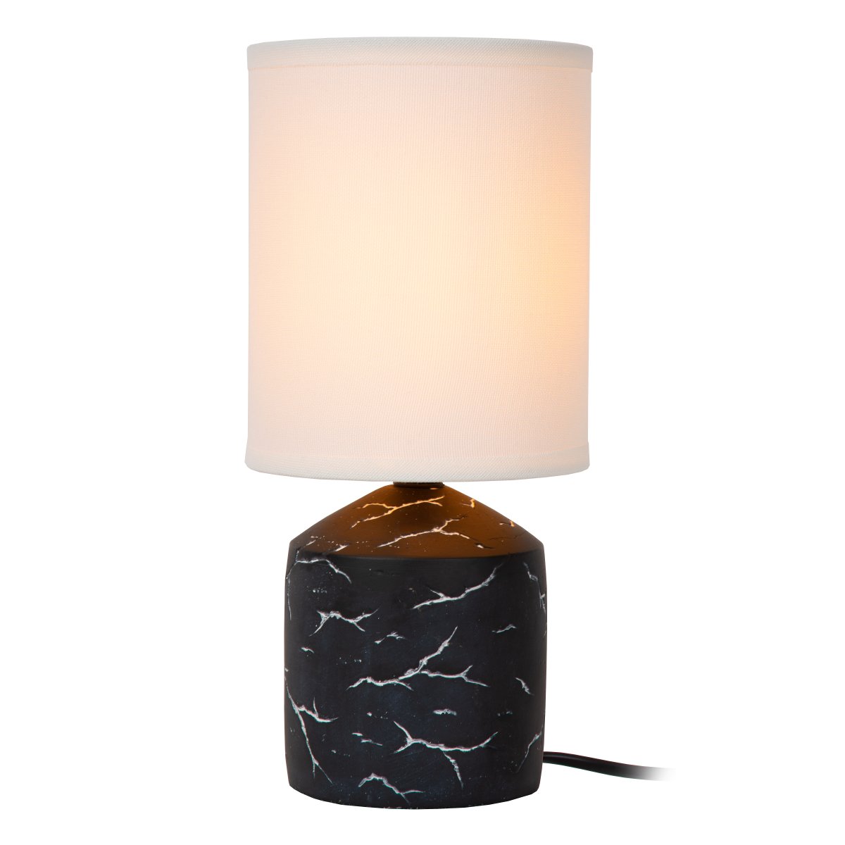 Fran 30cm Svart bordslampa från Lucide - Fran bordslampa har ett stilrent uttryck med en dekorativ lampfot av keramik i svart f&auml;rg.