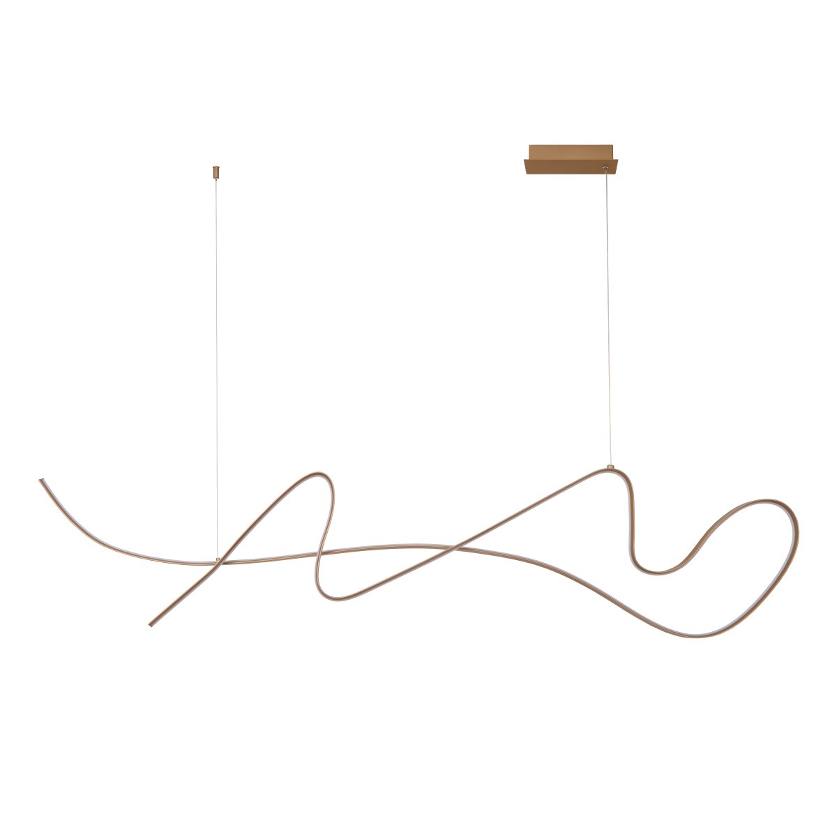 Lambada 165cm Champagne taklampa från Lucide - Den integrerade LED-listen sprider ett starkt och varmvitt ljus som b&aring;de lyser upp effektivt och skapar en inbjudande atmosf&auml;r.