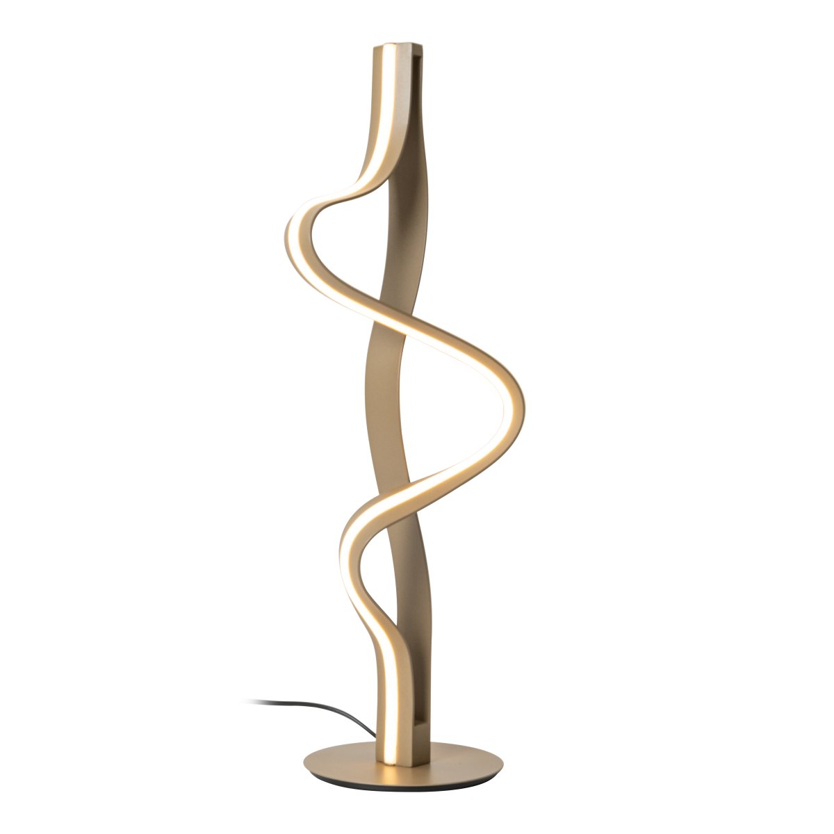 Lambada 60cm Champagne bordslampa från Lucide - Lambada &auml;r en elegant bordslampa i metall med en exklusiv champagnef&auml;rgad finish och en mjukt organisk form som f&aring;ngar blicken.