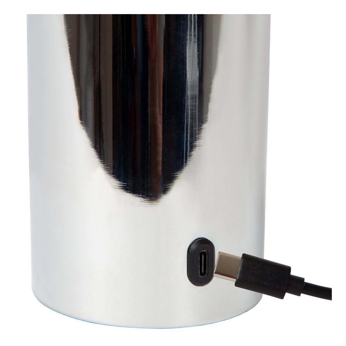 Vivo 23cm Krom portabel från Lucide - En E27 ljusk&auml;lla p&aring; 1W ing&aring;r och ger ett svagt, varmvitt sken.