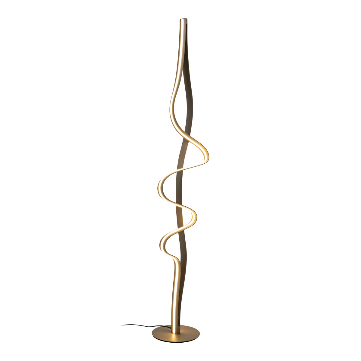 Lambada Mässing golvlampa från Lucide - Lambada &auml;r en elegant golvlampa i metall med en exklusiv matt m&auml;ssingfinish och en mjukt organisk form som f&aring;ngar blicken.
