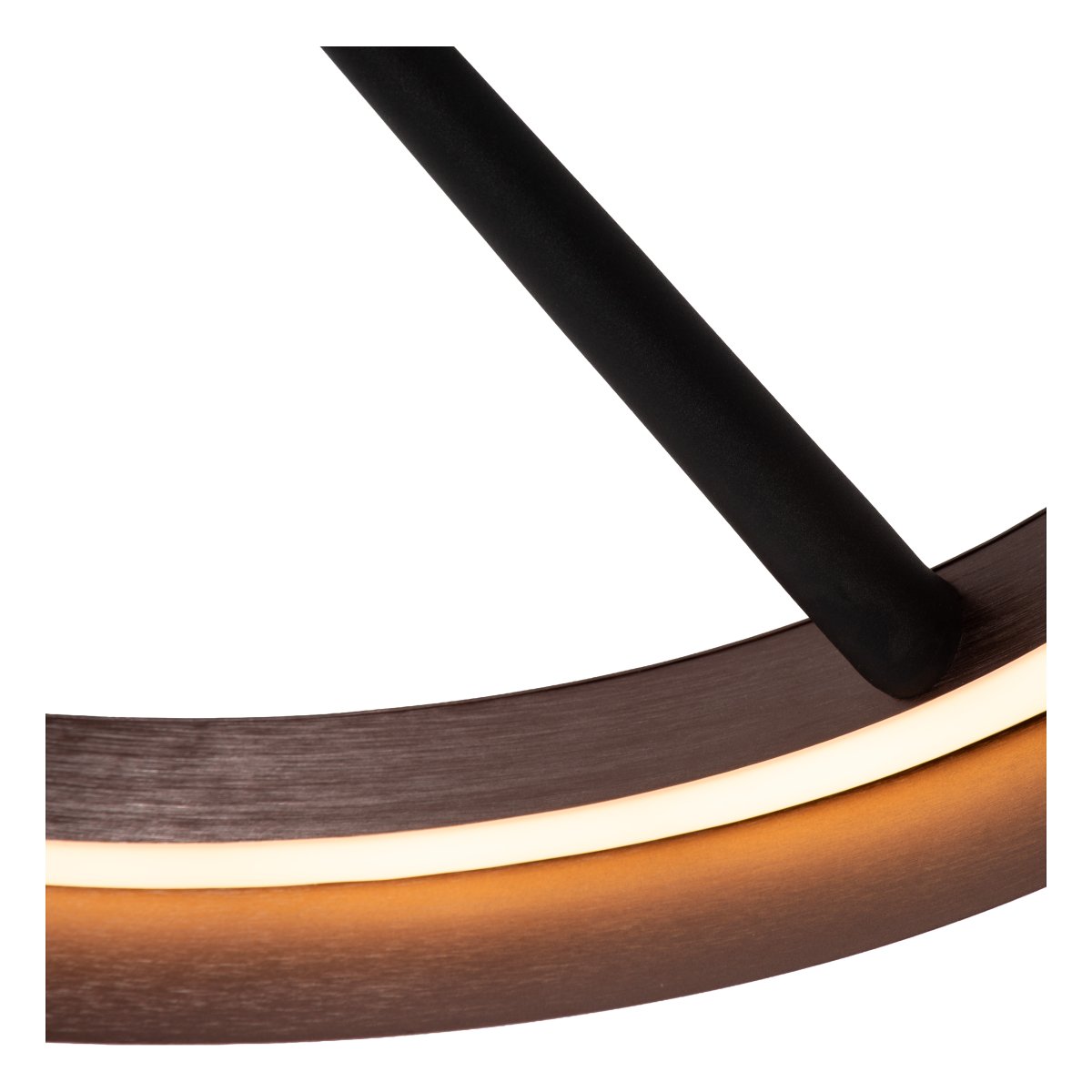 Leonard Ø55 Brun plafond från Lucide - Leonard &auml;r en modern plafond som kombinerar en metallisk brun finish med stilrena svarta detaljer.