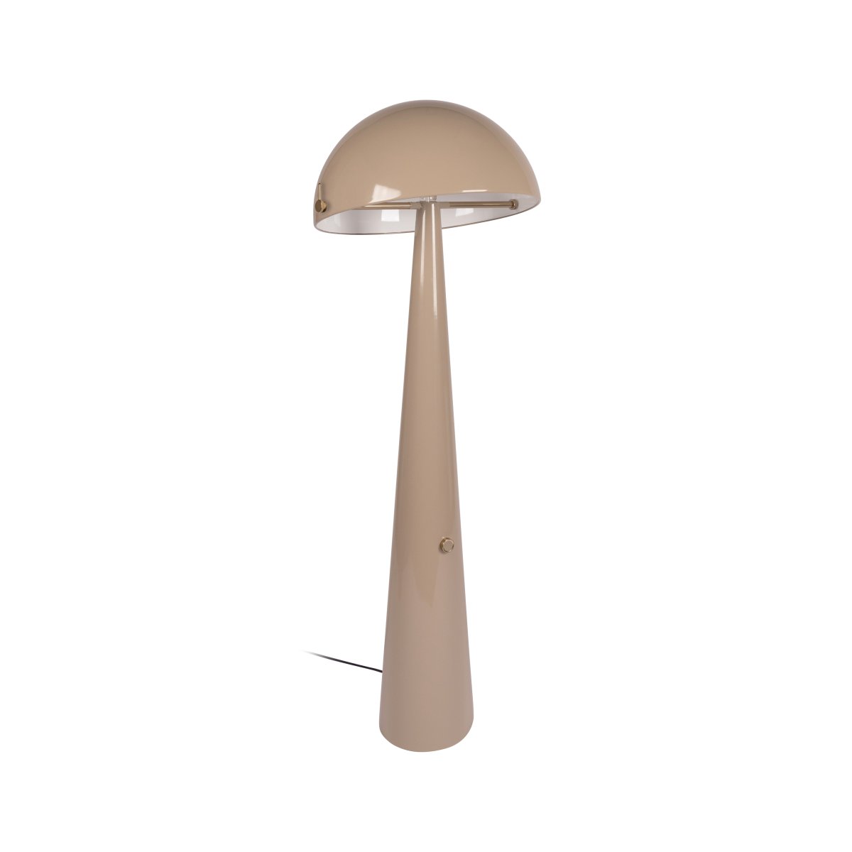 Barone Taupe golvlampa från Lucide - Barone &auml;r en elegant golvlampa i metall med en blank finish i taupe och stilfulla detaljer i m&auml;ssing.
