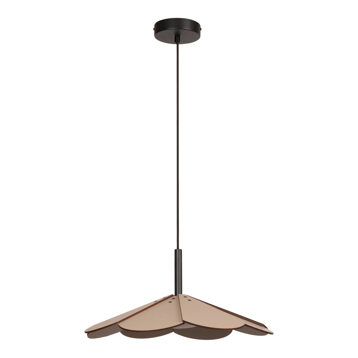 Blomster Ø47 Taupe taklampa från Lucide - Blomster &auml;r en dekorativ takpendel i tr&auml; med en mjuk taupef&auml;rgad finish som ger ett varmt och harmoniskt intryck.