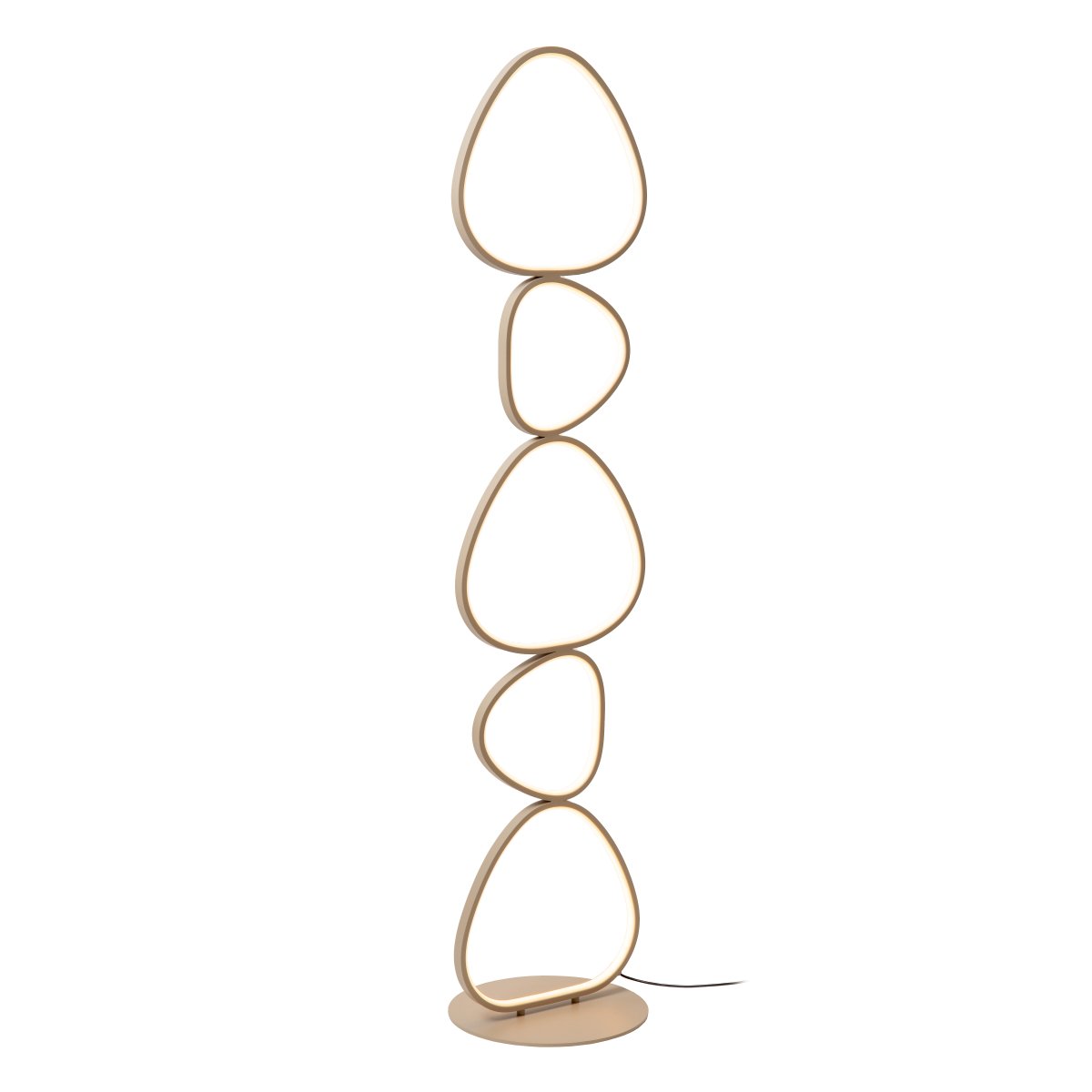 Samling Beige golvlampa från Lucide - De fem sammanl&auml;nkade ljusformerna har integrerade LED-lister som tillsammans skapar ett kraftfullt och behagligt ljus f&ouml;r b&aring;de allm&auml;n- och st&auml;mningsbelysning.