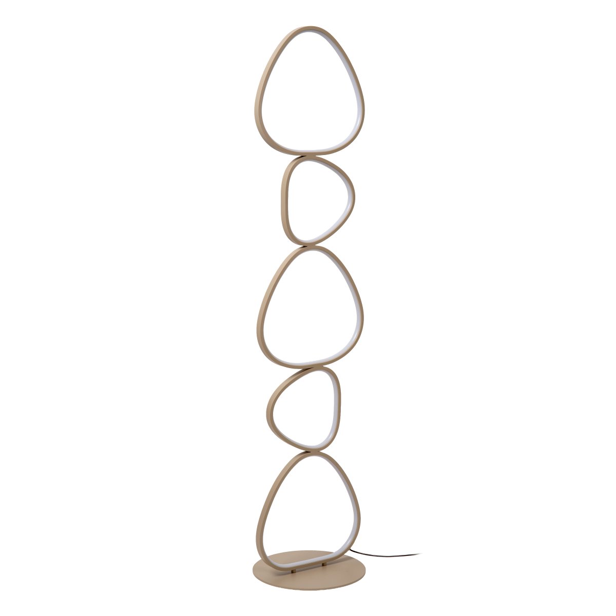 Samling Beige golvlampa från Lucide - De fem sammanl&auml;nkade ljusformerna har integrerade LED-lister som tillsammans skapar ett kraftfullt och behagligt ljus f&ouml;r b&aring;de allm&auml;n- och st&auml;mningsbelysning.