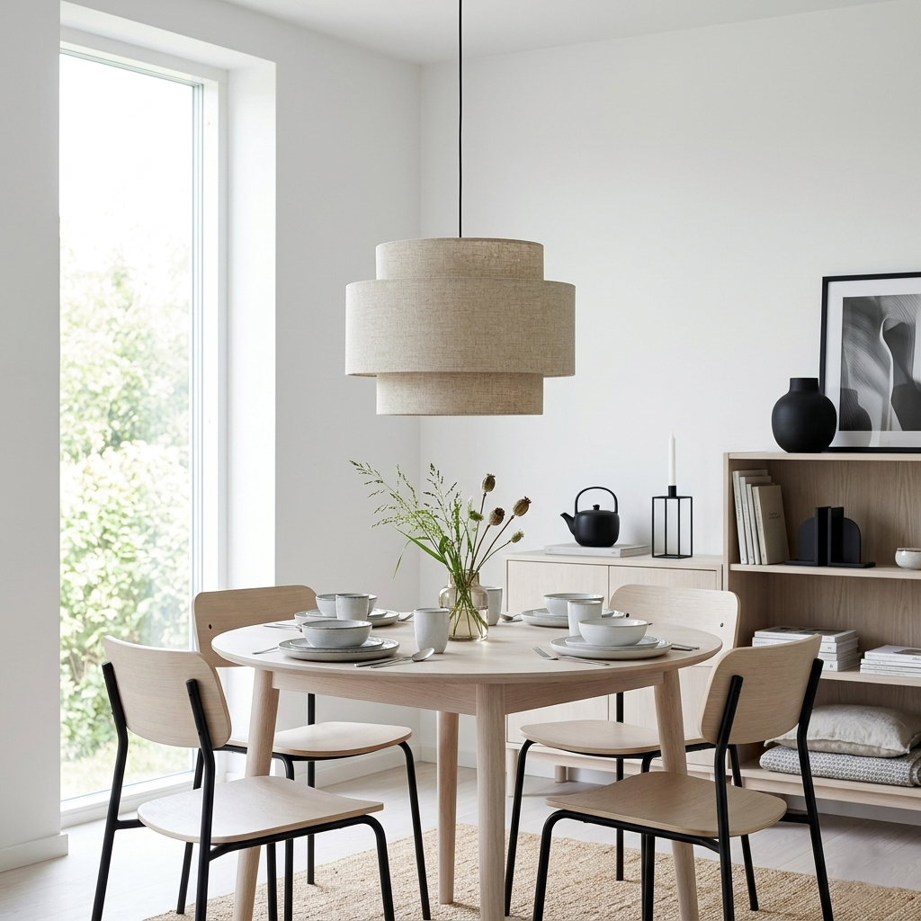 Hilma Ø55 Beige taklampa från Cottex - Den beige textilen bidrar med en varm och mjuk k&auml;nsla och g&ouml;r Hilma enkel att kombinera med olika f&auml;rger och material.