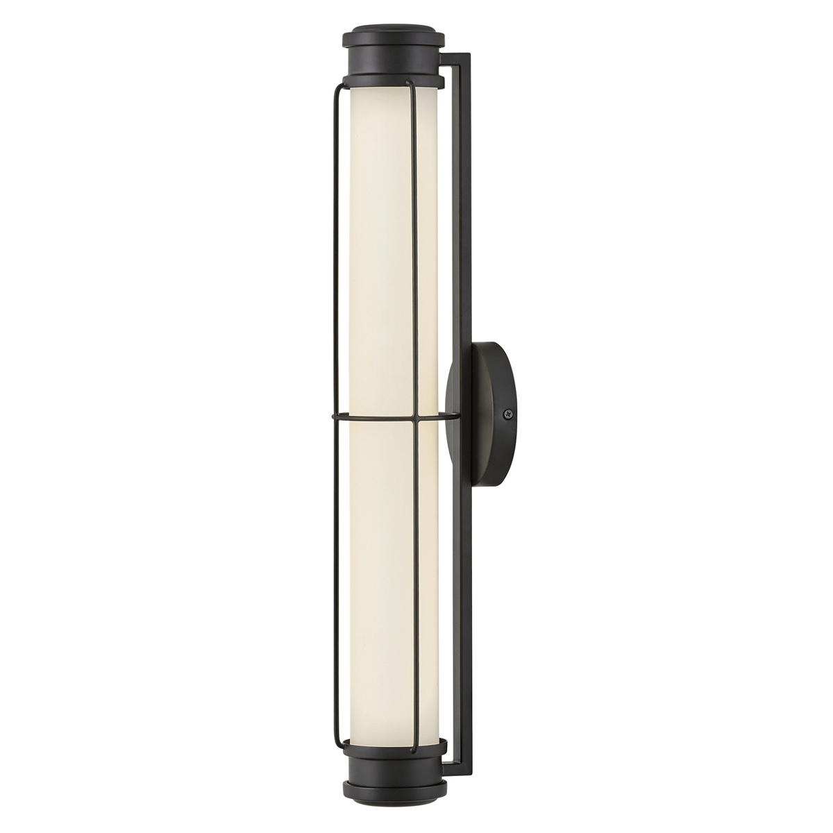 Saylor 60cm Svart badrumslampa från Elstead Lighting - Armaturen &auml;r tillverkad i metall med en mattsvart finish och har ett avl&aring;ngt opalglas som sprider ett j&auml;mnt och fint ljus.