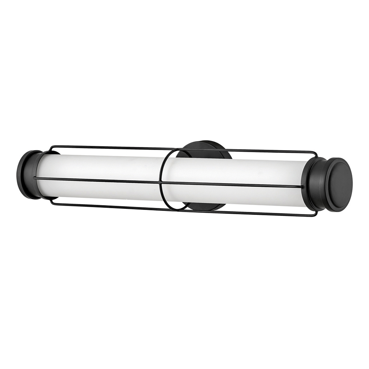 Saylor 60cm Svart badrumslampa från Elstead Lighting - Armaturen &auml;r tillverkad i metall med en mattsvart finish och har ett avl&aring;ngt opalglas som sprider ett j&auml;mnt och fint ljus.