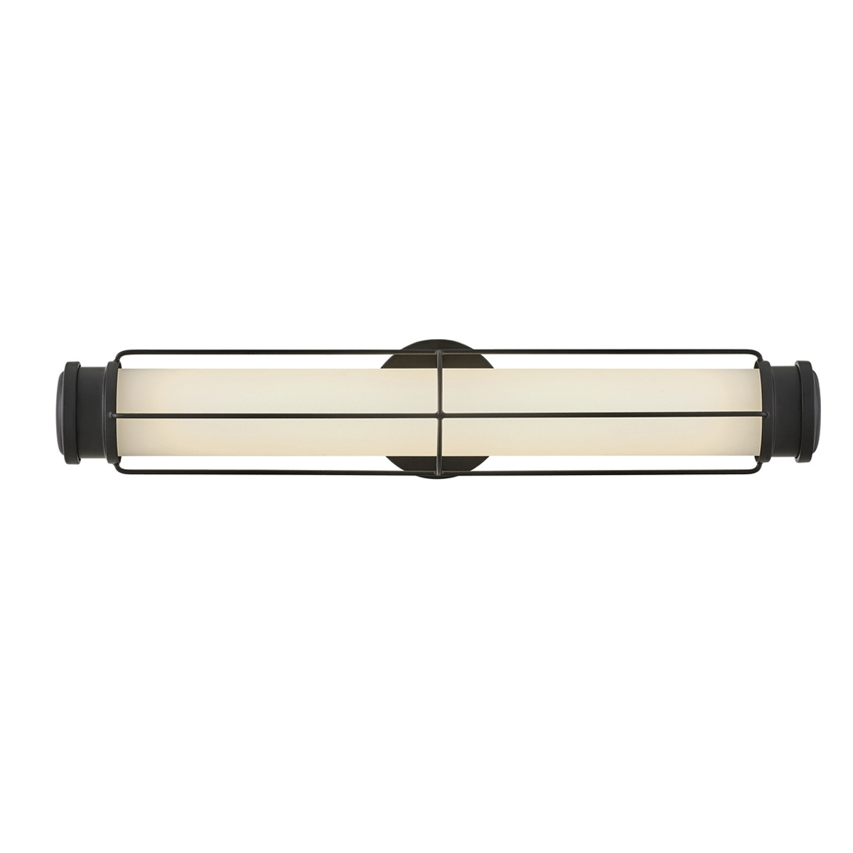 Saylor 60cm Svart badrumslampa från Elstead Lighting - Armaturen &auml;r tillverkad i metall med en mattsvart finish och har ett avl&aring;ngt opalglas som sprider ett j&auml;mnt och fint ljus.