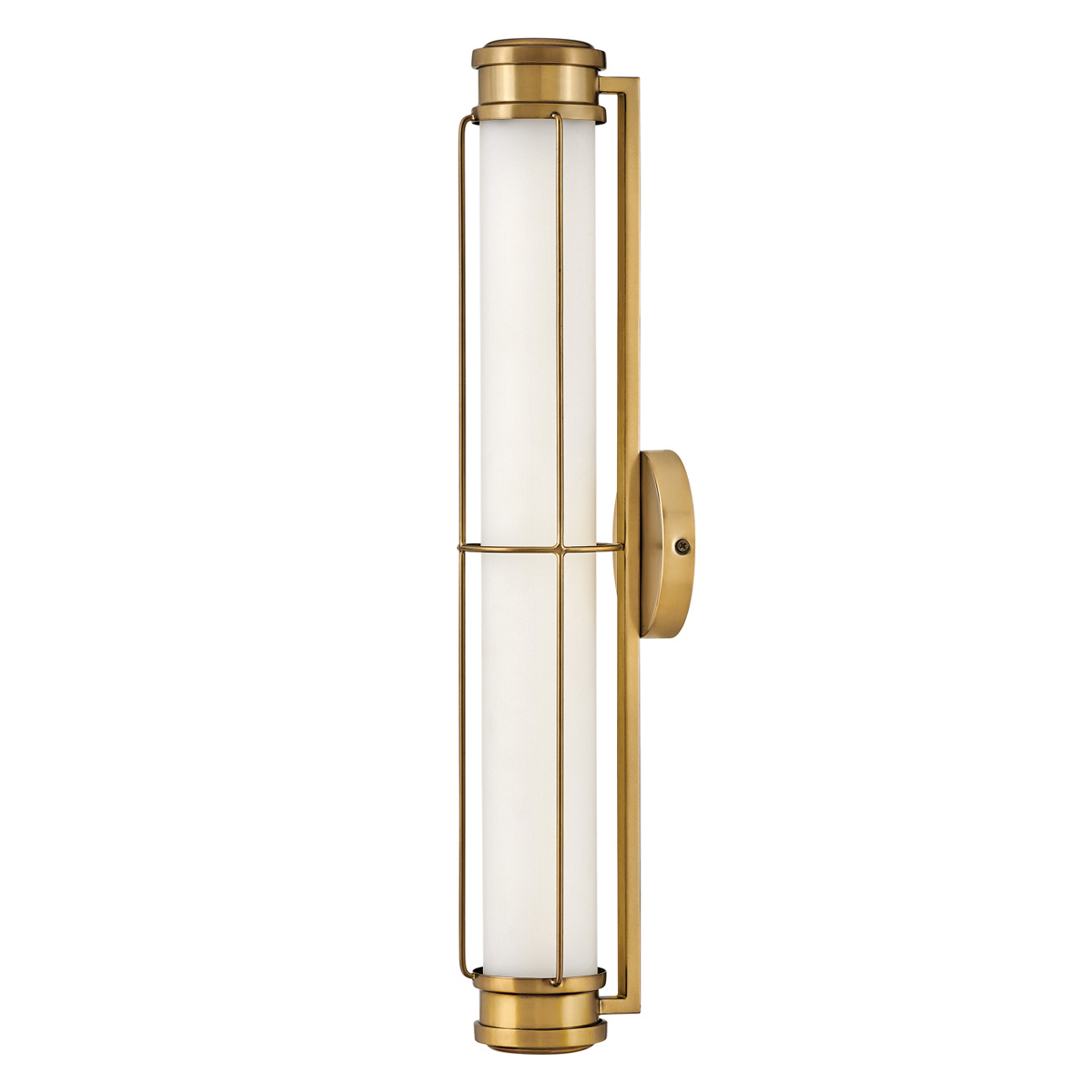 Saylor 60cm Mässing badrumslampa från Elstead Lighting - Armaturen &auml;r tillverkad i metall med en varm m&auml;ssingsfinish och har ett avl&aring;ngt opalglas som sprider ett j&auml;mnt och fint ljus.