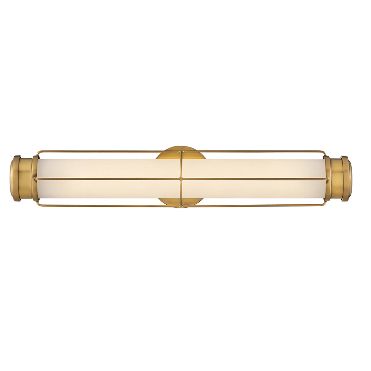 Saylor 60cm Mässing badrumslampa från Elstead Lighting - Armaturen &auml;r tillverkad i metall med en varm m&auml;ssingsfinish och har ett avl&aring;ngt opalglas som sprider ett j&auml;mnt och fint ljus.