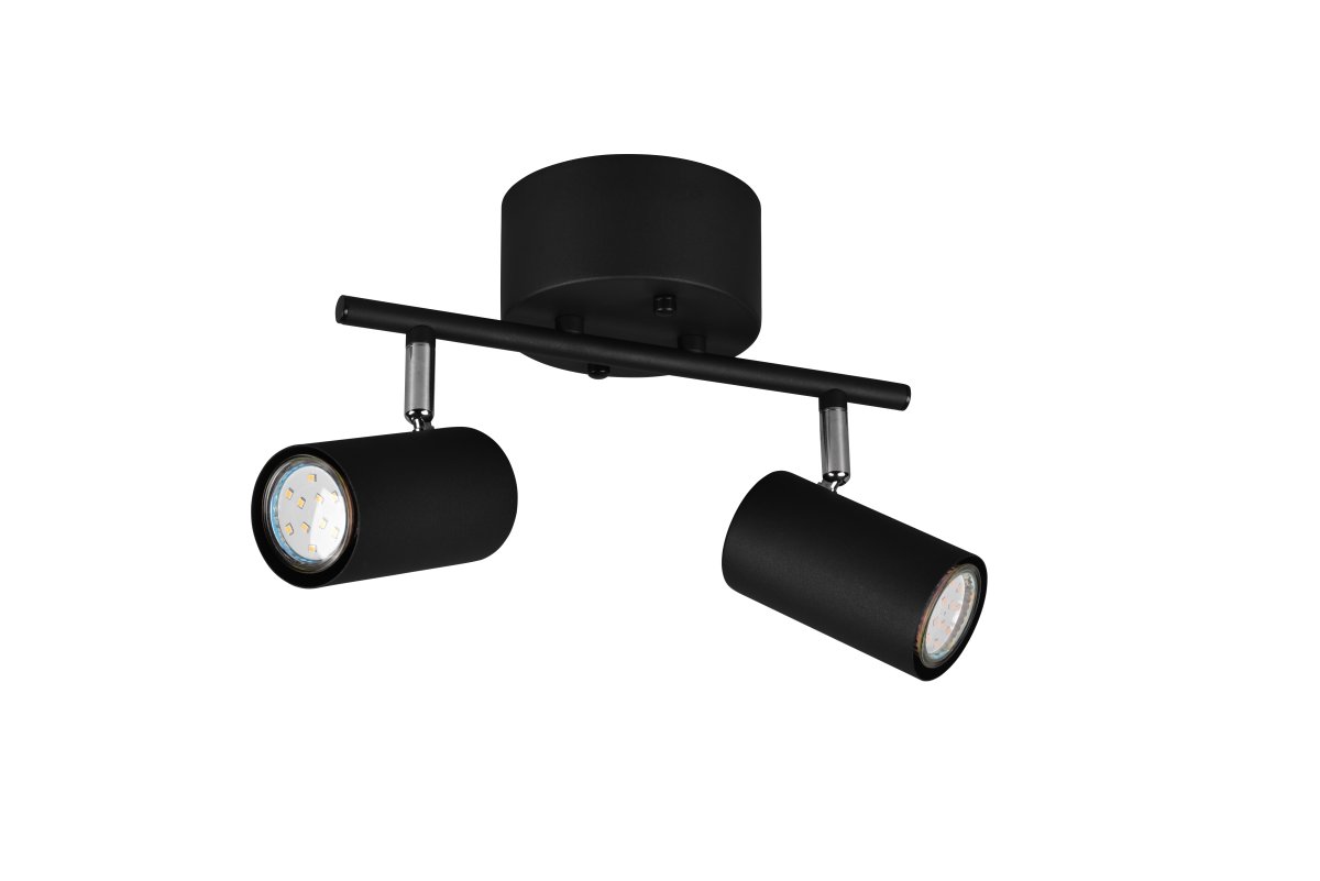 Marlina 2 Svart spotlight från Trio Lighting - Den moderna taklampan MARLEY med 2 lampor ger anpassad belysning i vardagsrummet eller hallen med sin stilrena design.