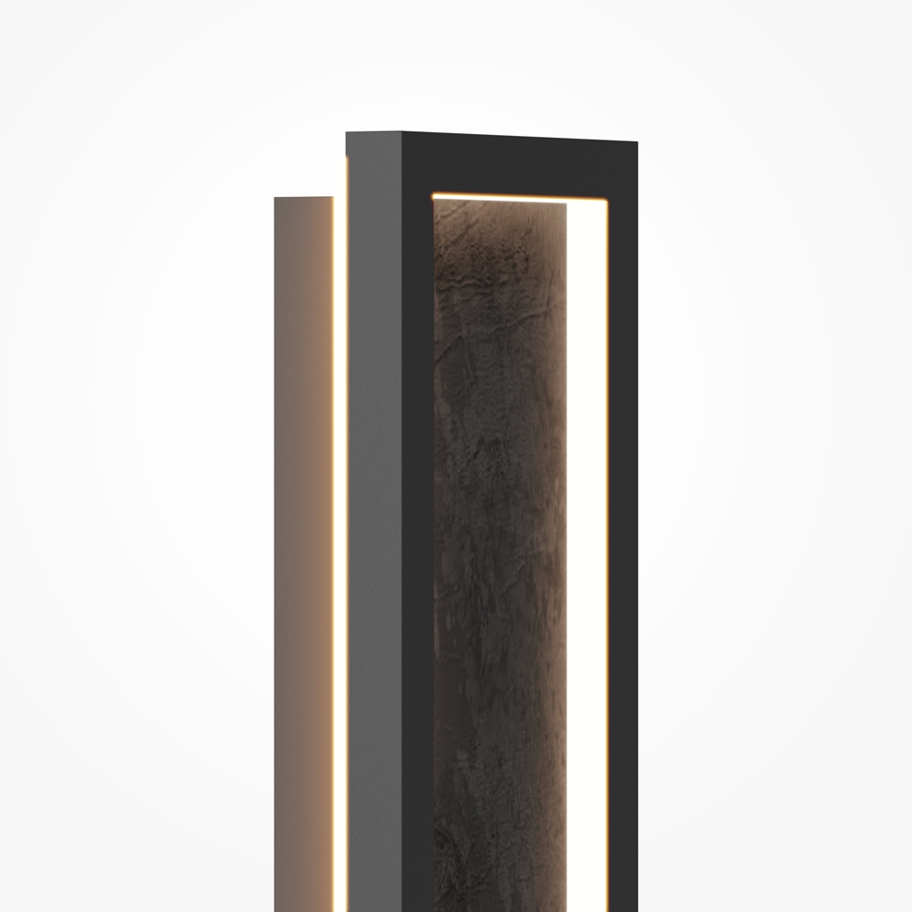 Orign 80cm Svart vägglampa från Maytoni - Orign &auml;r en v&auml;gglampa i metall med en elegant stenimitation i mitten som ger ett naturligt och exklusivt intryck.