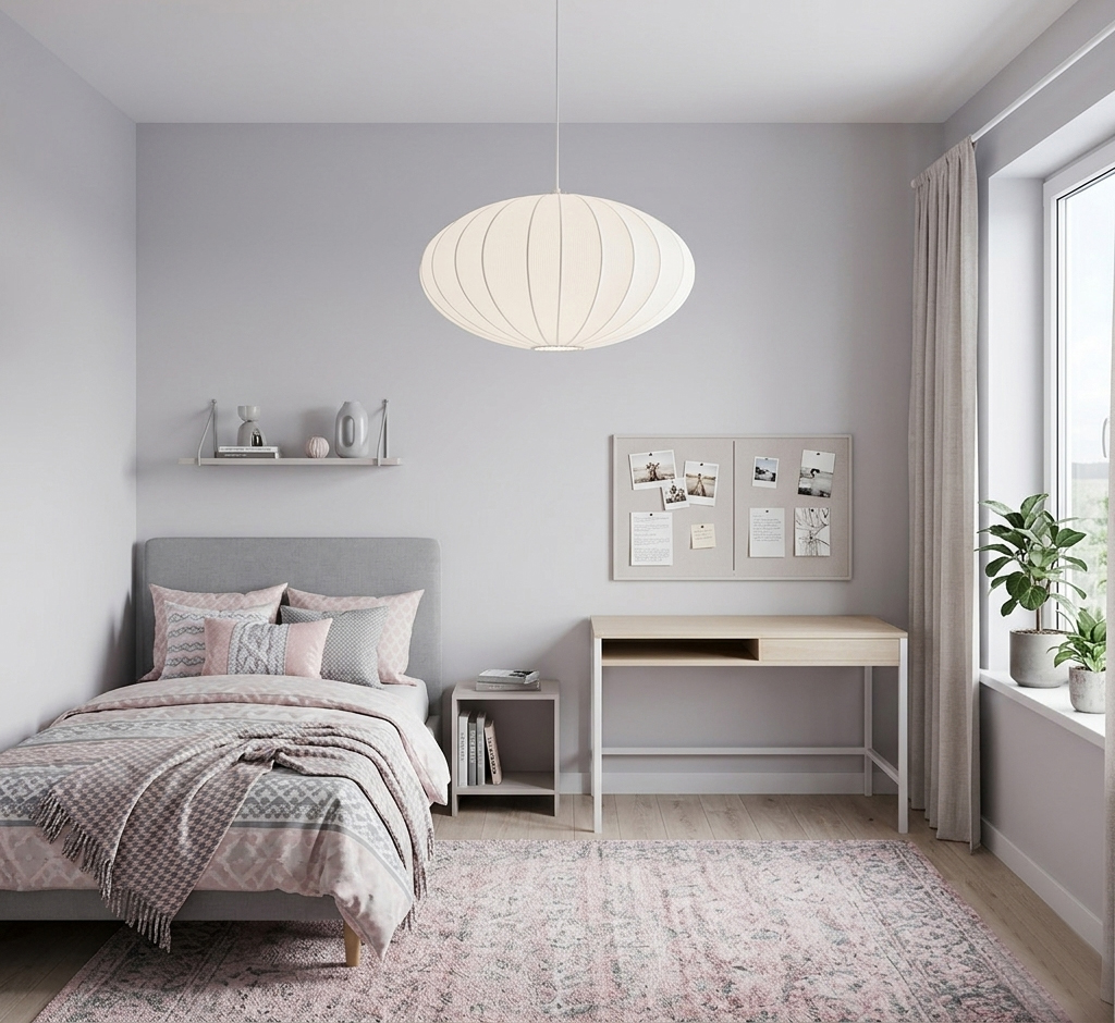 Isola Ø60 Vit taklampa från Cottex - Isola &auml;r en dekorativ takpendel med en mjukt rundad form och en sk&auml;rm i vit textil.