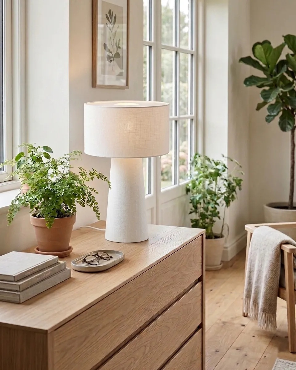 Linum 50cm Vit bordslampa från By Rydéns - Linum &auml;r en stilren och dekorativ bordslampa i vitt linne som skapar ett mjukt och harmoniskt uttryck i hemmet.