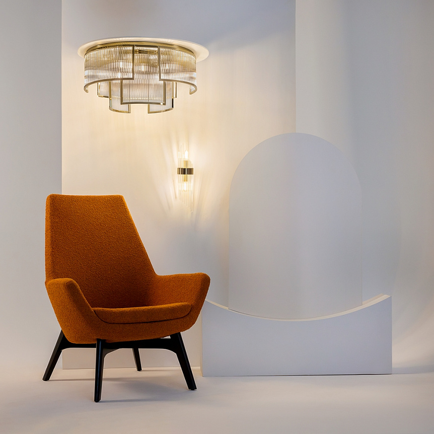 Frame Ø55 Guld plafond från Maytoni - Perfekt att placera i hallen, sovrummet eller vardagsrummet d&auml;r den b&aring;de ger funktionellt ljus och en dekorativ touch.