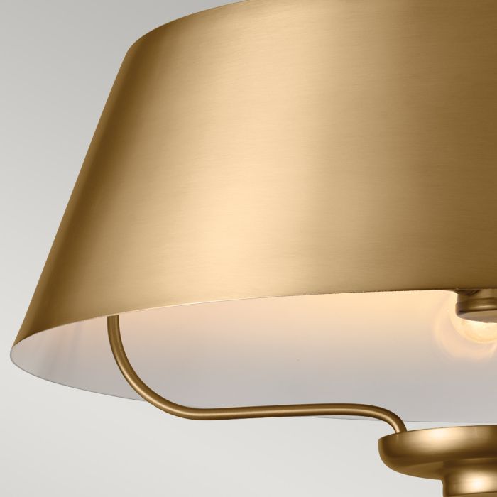Luella Ø40 Borstad mässing taklampa från Elstead Lighting - Med den medf&ouml;ljande st&aring;ngen kan Luella enkelt omvandlas fr&aring;n en plafond till en pendellampa.