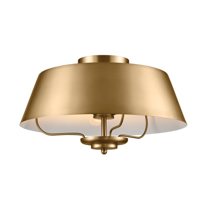 Luella Ø40 Borstad mässing taklampa från Elstead Lighting - Med den medf&ouml;ljande st&aring;ngen kan Luella enkelt omvandlas fr&aring;n en plafond till en pendellampa.