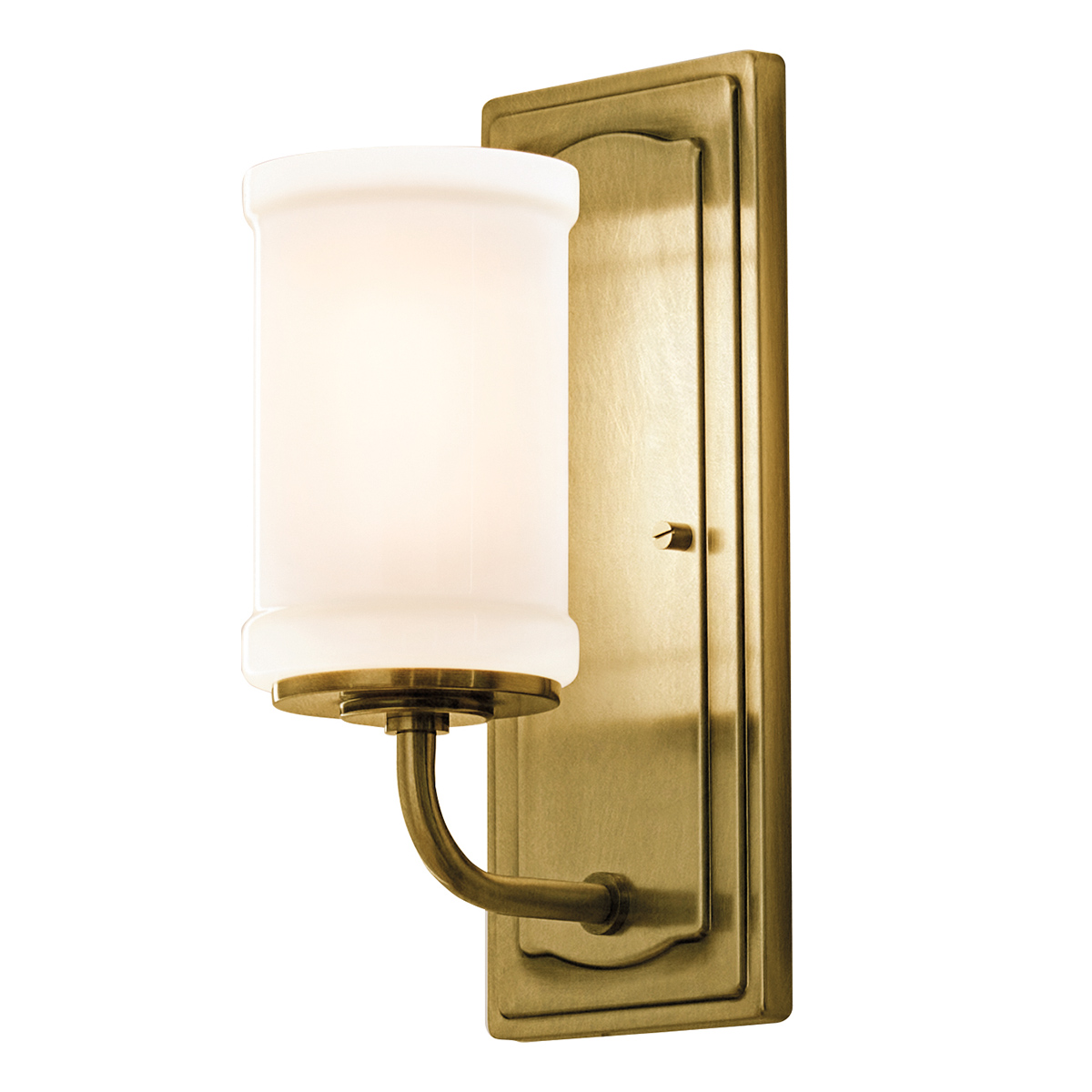 Vetivene 30cm Mässing badrumslampa från Elstead Lighting - Vetivene kan monteras med glaset riktat antingen upp&aring;t eller ned&aring;t, vilket ger flexibilitet och g&ouml;r den perfekt vid exempelvis badrumsspegeln.