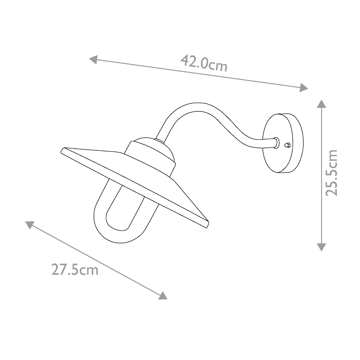 Klampenborg Ø28 Röd utelampa från Elstead Lighting - Tillverkad av rostfritt st&aring;l i oxid r&ouml;d finish och glas, erbjuder den en robust konstruktion som st&aring;r emot v&auml;der och vind.