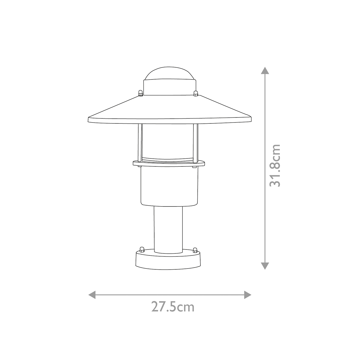 Klampenborg 32cm Svart från Elstead Lighting - Tillverkad av rostfritt st&aring;l i svart finish och glas, erbjuder den en robust konstruktion som st&aring;r emot v&auml;der och vind.
