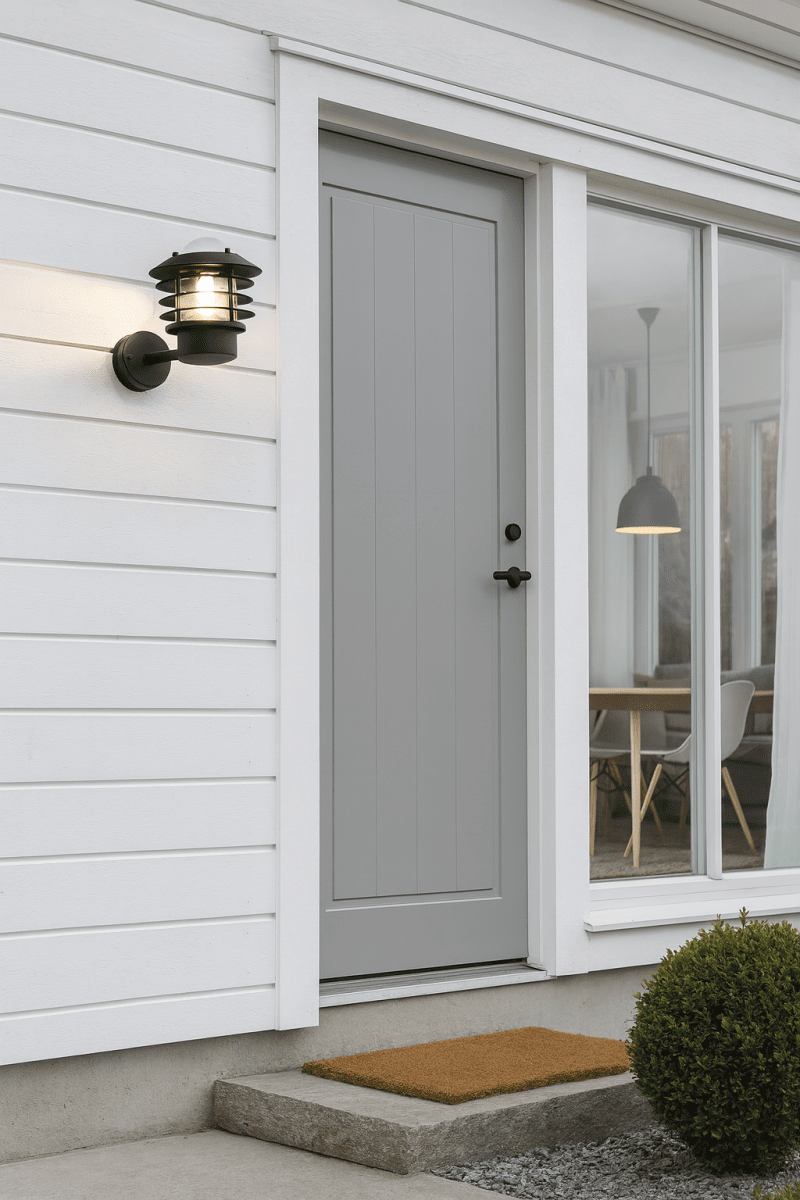 Ystad Svart utelampa från Nordic Lighting - Ystad v&auml;gglampa &auml;r en klassisk och stilren utomhuslampa i rostfritt st&aring;l med klart glas.