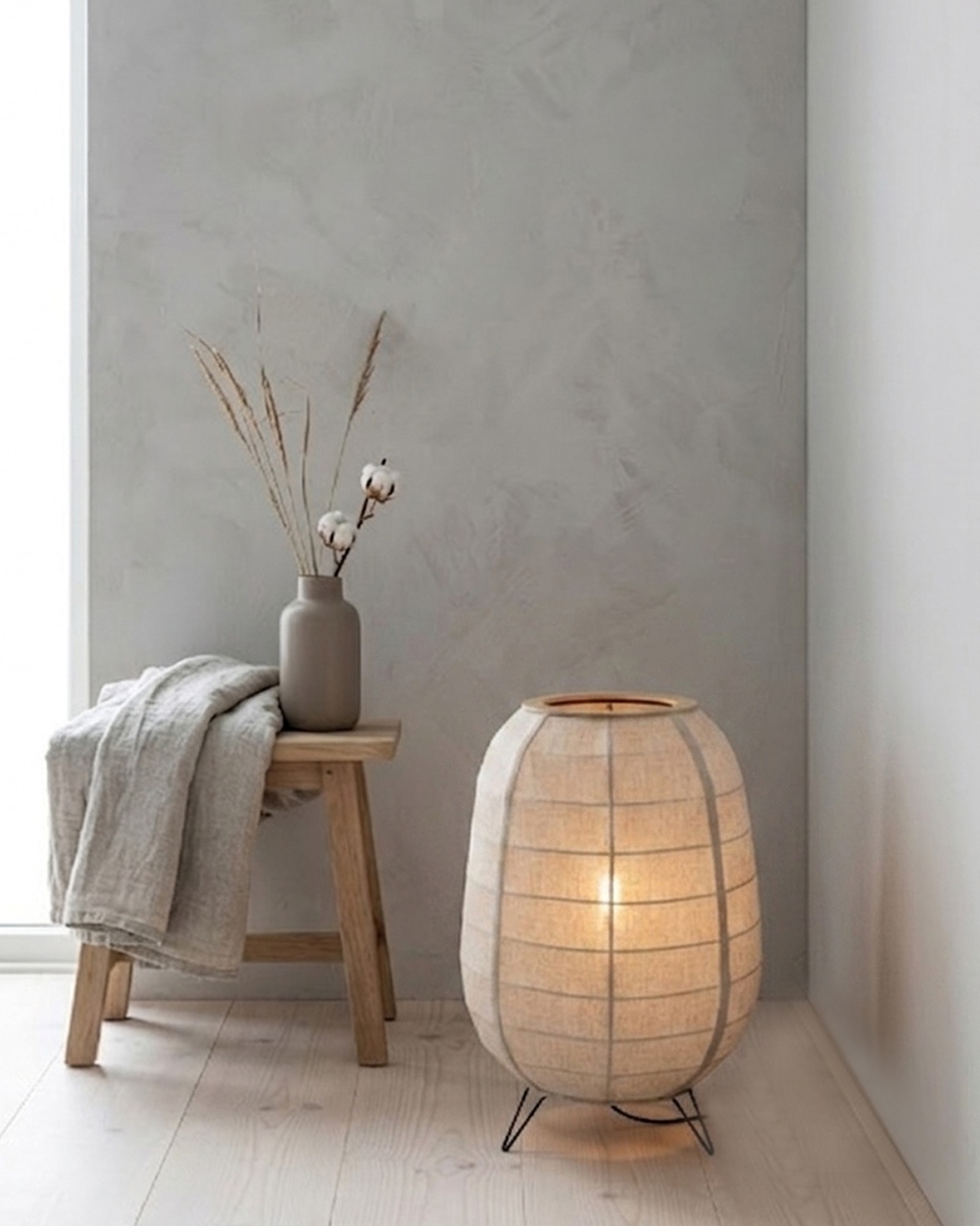 Delino Beige golvlampa från By Rydéns - Delino &auml;r en stilren golvlampa som kombinerar naturliga material med en mjuk och tidl&ouml;s design.