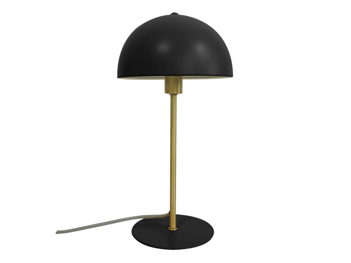 Bonnet 40cm Svart bordslampa från Leitmotiv - Den svarta sk&auml;rmen tillsammans med eleganta m&auml;ssingsdetaljer skapar ett stilrent och trendigt uttryck, samtidigt som lampan sprider ett varmt och behagligt ljus.