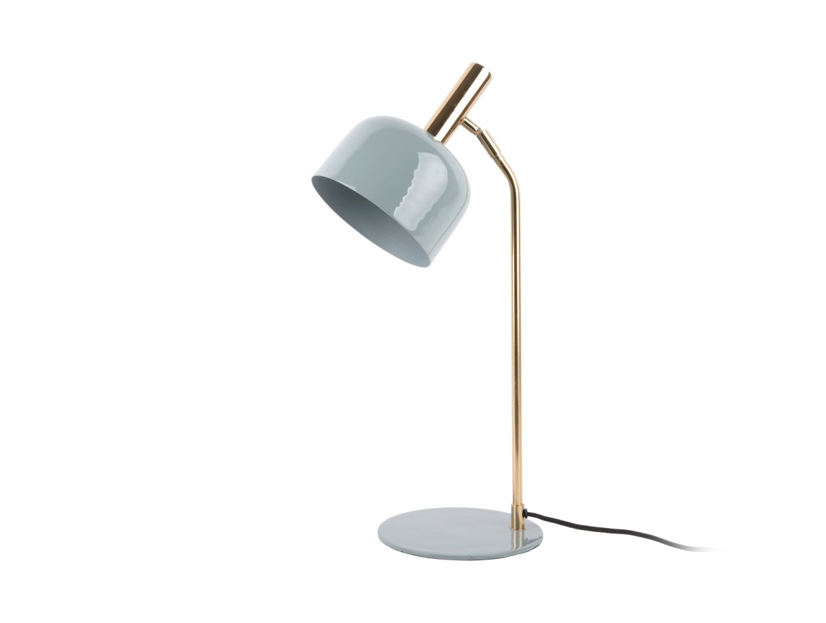 Smart 56cm Blå bordslampa från Leitmotiv - Den blanka, emaljerade finishen i dov bl&aring; nyans tillsammans med eleganta gulddetaljer ger lampan ett unikt och i&ouml;gonfallande uttryck.