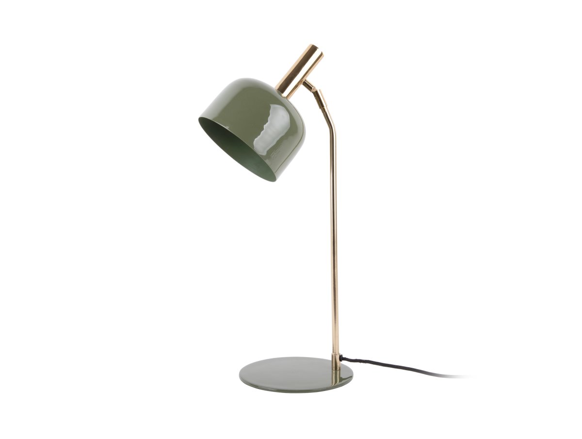 Smart 56cm Grön skrivbordslampa från Leitmotiv - Den blanka, emaljerade finishen i dov gr&ouml;n nyans tillsammans med eleganta gulddetaljer ger lampan ett unikt och i&ouml;gonfallande uttryck.