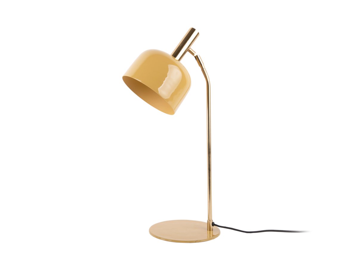 Smart 56cm Gul skrivbordslampa från Leitmotiv - Den blanka, emaljerade finishen i honungsgul nyans tillsammans med eleganta gulddetaljer ger lampan ett unikt och i&ouml;gonfallande uttryck.
