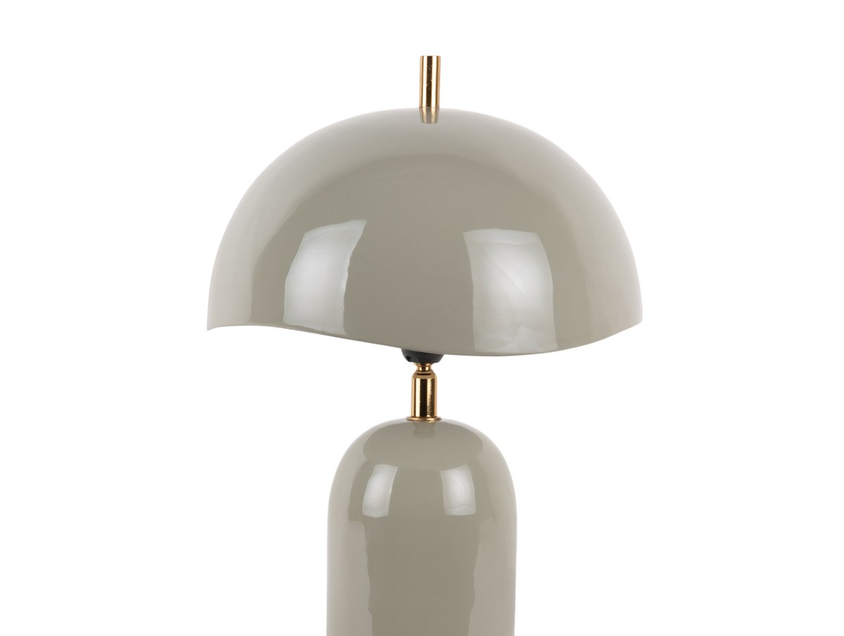 Querido 40cm Grå bordslampa från Leitmotiv - Tillverkad i metall med en blank gr&aring; finish och detaljer i guldfinish, blir den ett stilfullt inslag i hemmet.