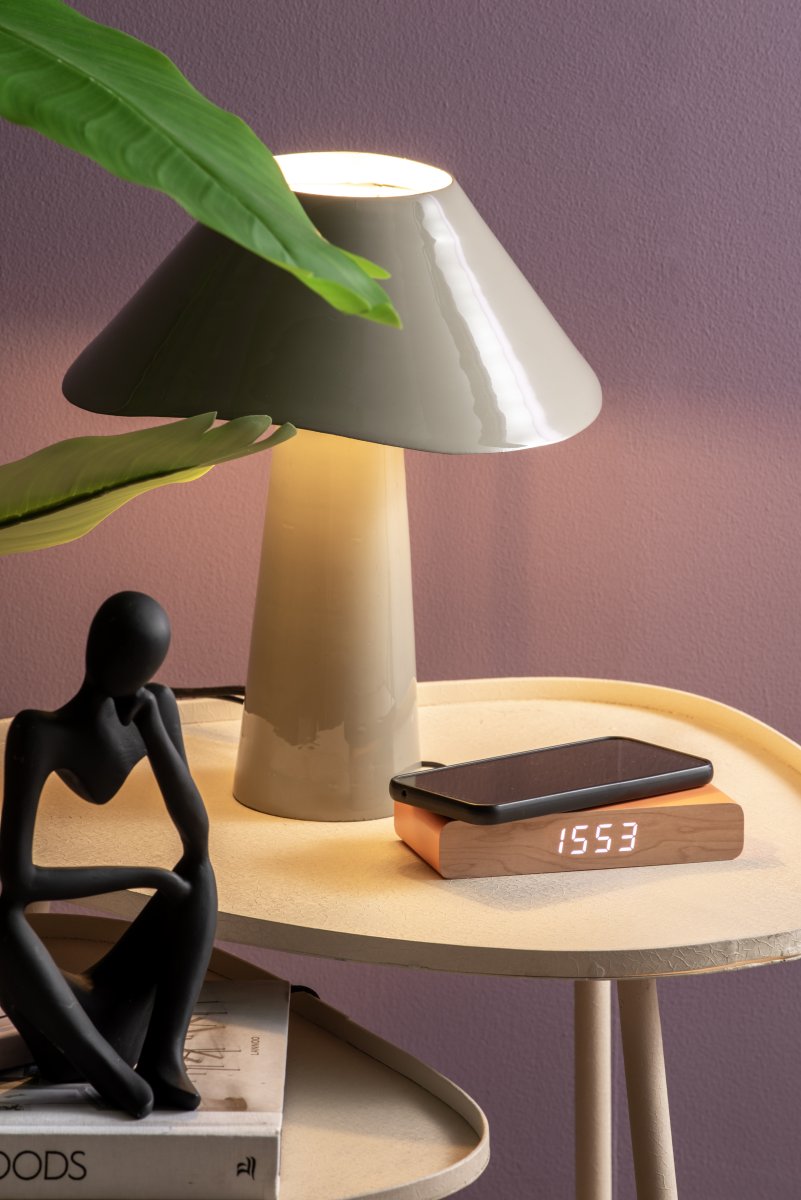 Ameno 33cm Grå bordslampa från Leitmotiv - Ameno &auml;r en stilren bordslampa i metall med blank gr&aring; finish som ger ett mjukt och harmoniskt uttryck.
