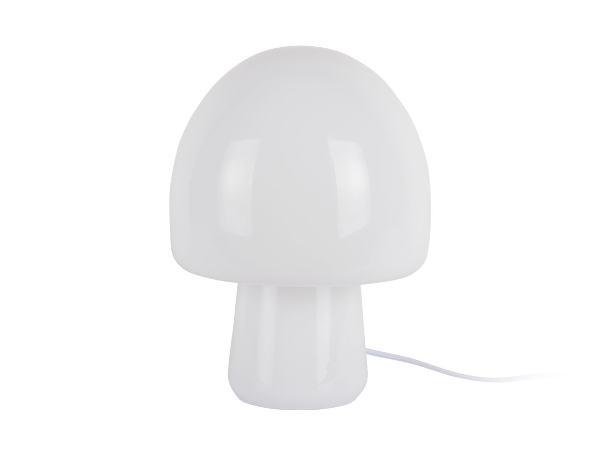 Gozar 27cm Vit bordslampa från Leitmotiv - Den mjuka svampformen och den blanka ytan skapar en behaglig ljusspridning och ett harmoniskt uttryck.