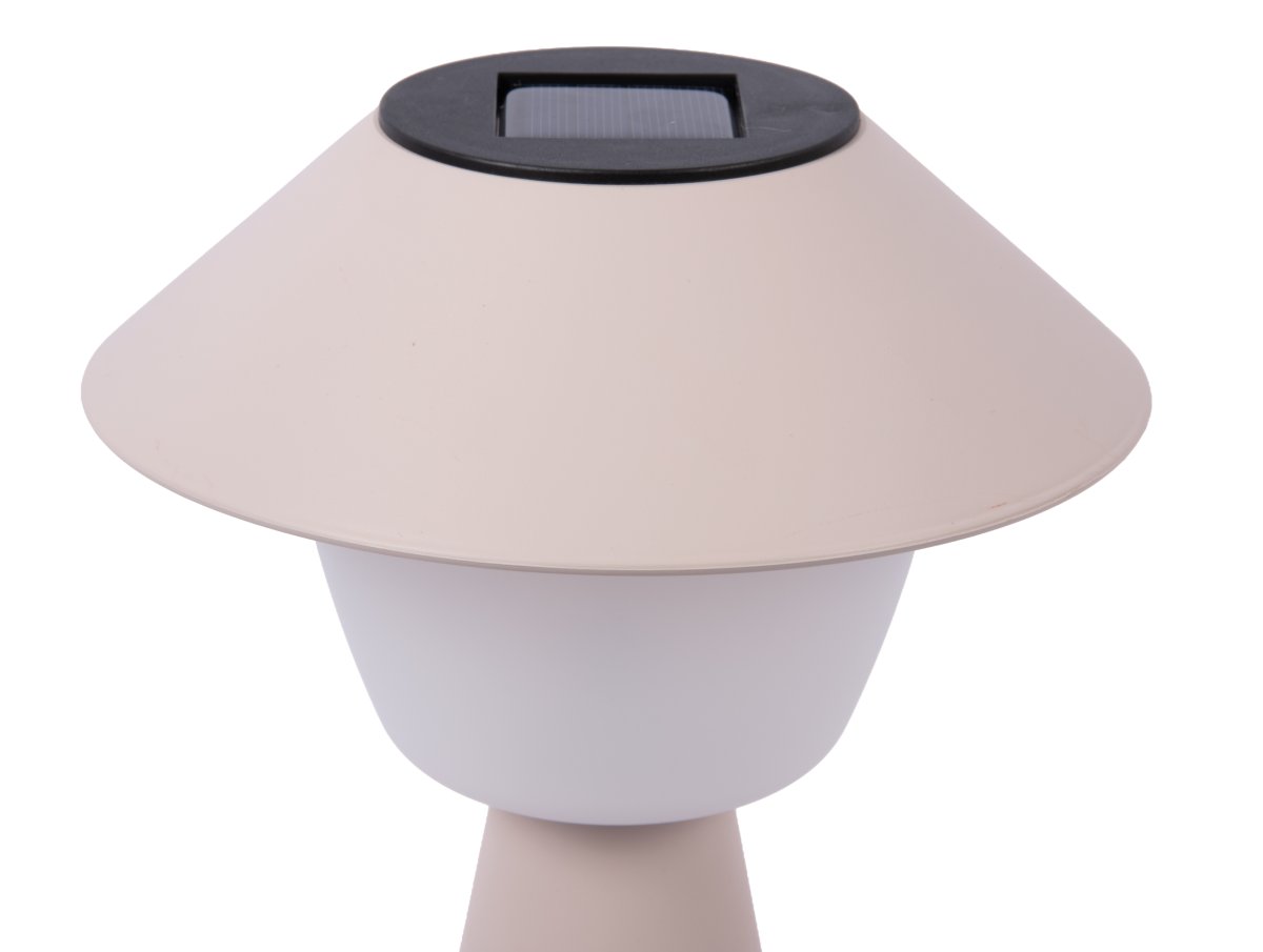 Marioneta 32cm Grå solcellslampa från Leitmotiv - Den &auml;r tillverkad av plast i en varmgr&aring; nyans med en vit kupa som sprider ett mjukt och behagligt ljus.