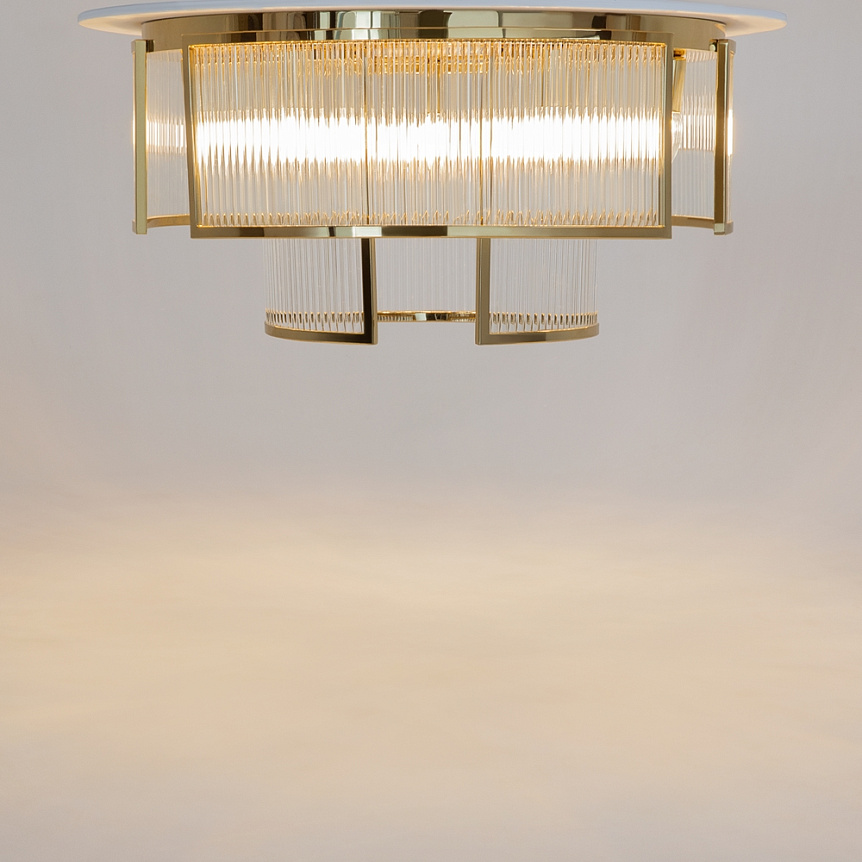 Frame Ø65 Guld plafond från Maytoni - Perfekt att placera i hallen, sovrummet eller vardagsrummet d&auml;r den b&aring;de ger funktionellt ljus och en dekorativ touch.