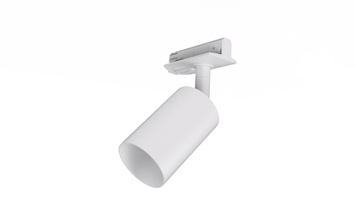 Forma spot Vit från Nordic Lighting - Anslut str&ouml;mmen antingen i slutet/b&ouml;rjan av skenan med en anslutning eller i mitten av skennan med mittanslutning.