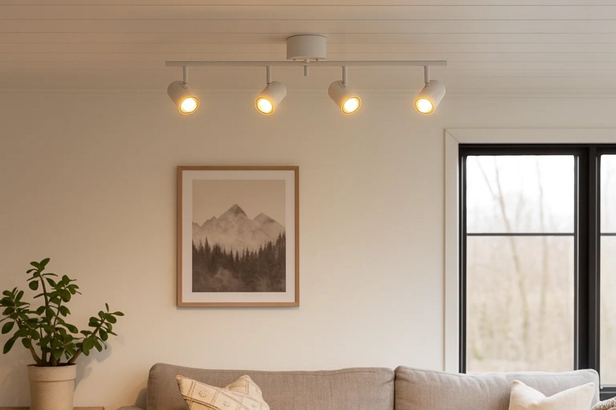 Omega 4 Vit spotlight från Nordic Lighting - Omega &auml;r en klassisk spotlight med tidl&ouml;s design i mattvit metall.