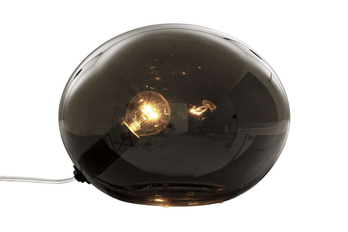 Globus 18cm Rökfärgad bordslampa från Aneta Lighting - Globus bordslampa i r&ouml;kf&auml;rgat glas med ljusk&auml;lla inuti glasbollen som ger ett dekorativt och bekv&auml;mt ljus.