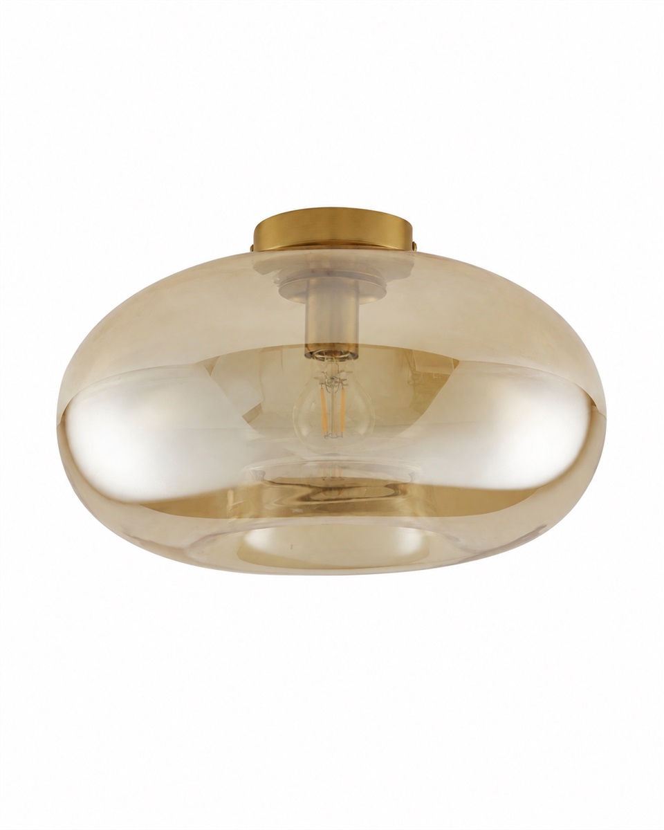 Munc Ø40 Amber plafond från Lampan - Munc &auml;r en elegant plafond som kombinerar glas och metall i en mjuk och stilren design.