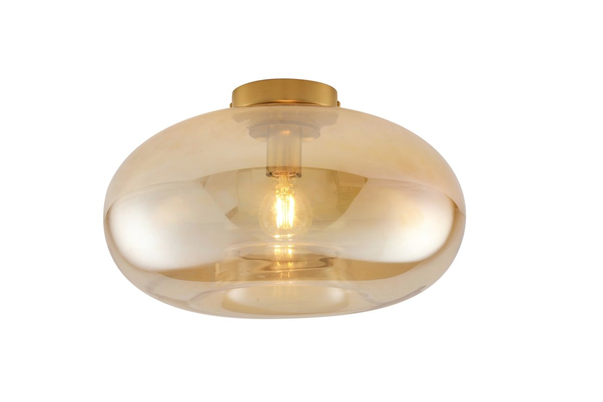 Munc Ø40 Amber plafond från Lampan - Munc &auml;r en elegant plafond som kombinerar glas och metall i en mjuk och stilren design.