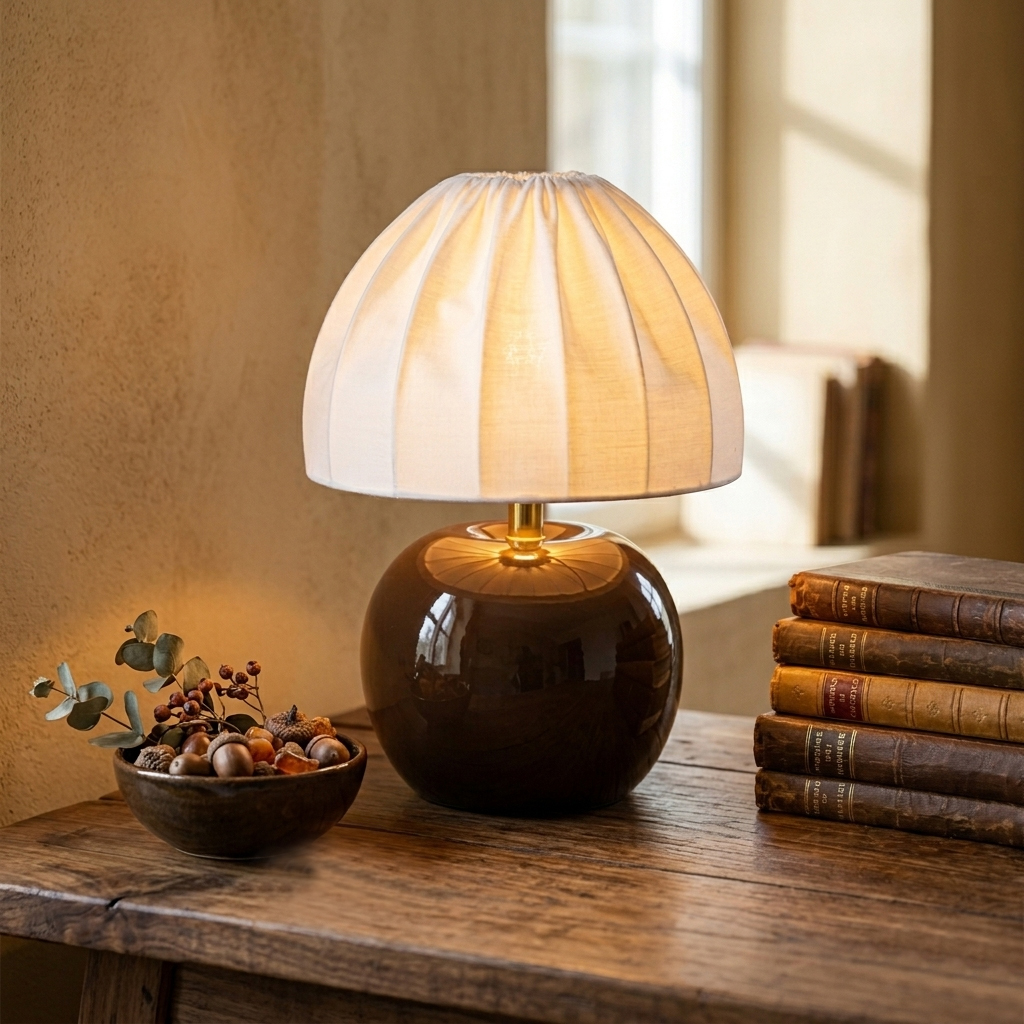 Peach 27cm Brun bordslampa från Cottex - Peach &auml;r en charmig bordslampa som kombinerar mjuka f&auml;rger med en lekfull form.