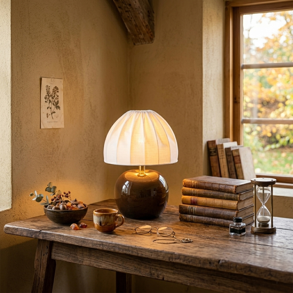 Peach 27cm Brun bordslampa från Cottex - Peach &auml;r en charmig bordslampa som kombinerar mjuka f&auml;rger med en lekfull form.