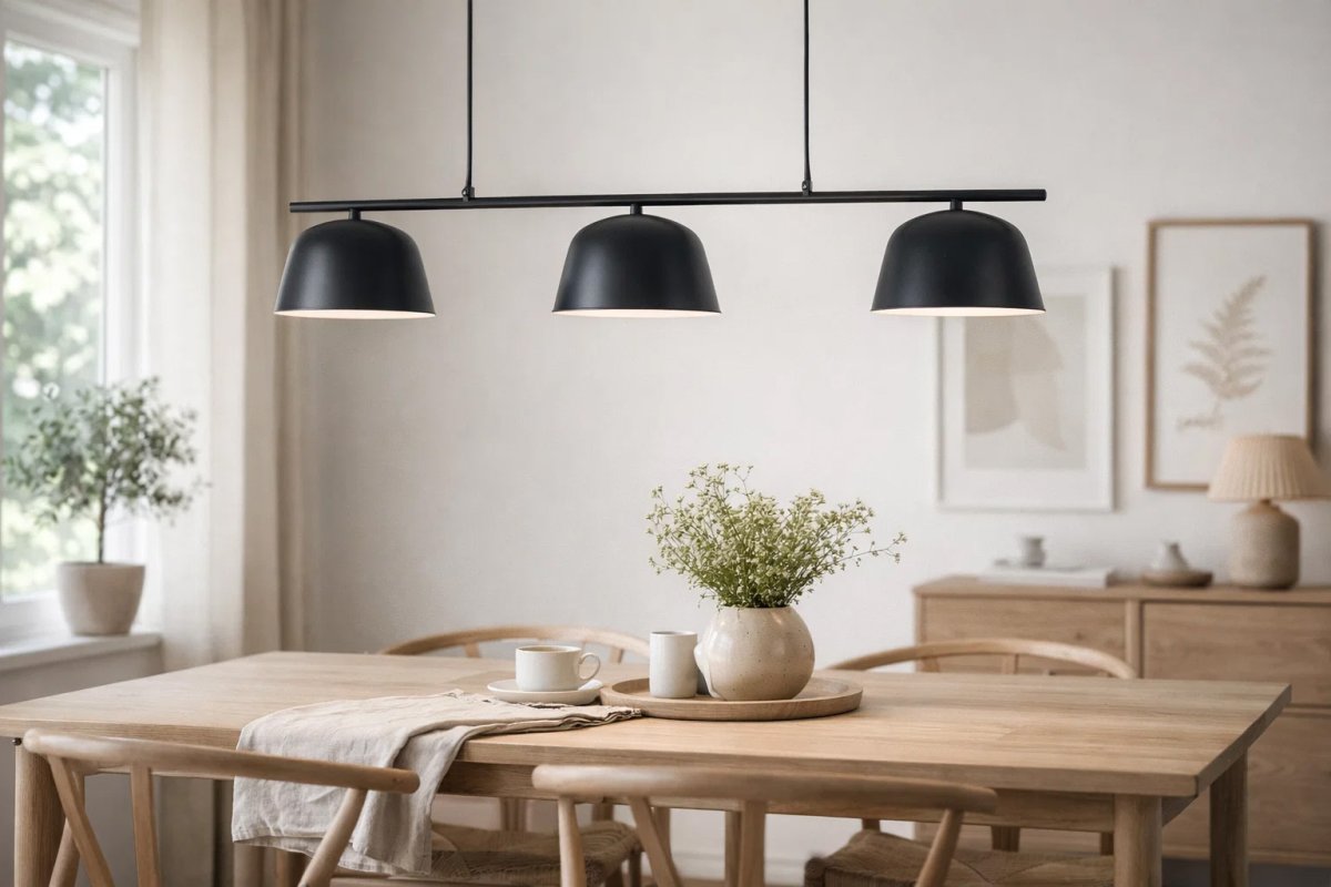 Pop 125cm Svart taklampa från Nordic Lighting - Pop &auml;r en stilren taklampa i metall med svart finish som ger ett lugnt och modernt intryck.
