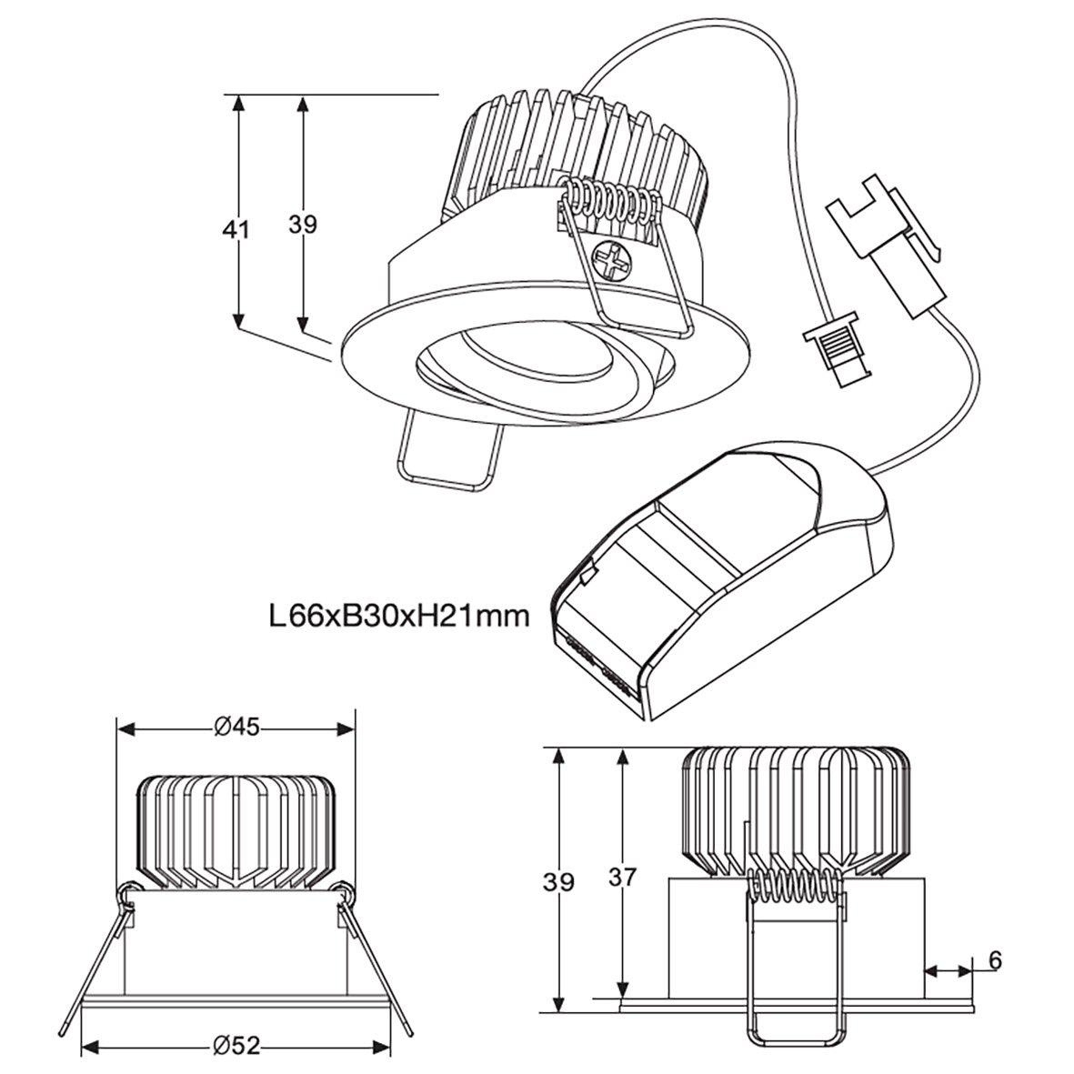 Q-16 Mini Downlight 3000K Svart från Designlight - Med ljusfl&ouml;de p&aring; 310 lumen har armaturen ett brett anv&auml;ndningsomr&aring;de och kan monteras b&aring;de som dekorativ, effektbelysning eller som del av allm&auml;nbelysning i ett rum.