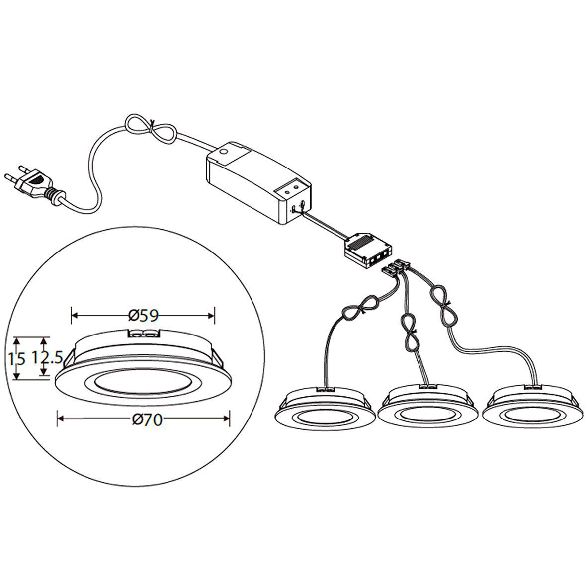 QB-308 Downlight 3000K 3-pack Vit från Designlight - Den breda spridningsvinkeln (90) och det l&aring;ga inbyggnadsdjupet (13mm) ger ett j&auml;mnt och behagligt ljus med m&aring;nga anv&auml;ndningsomr&aring;den.