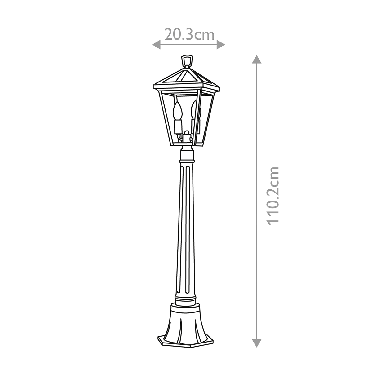 Alford Place 110cm Svart pollare från Elstead Lighting - Alford Place &auml;r en stilren och klassisk pollare som ger din entr&eacute; eller tr&auml;dg&aring;rd en elegant touch.