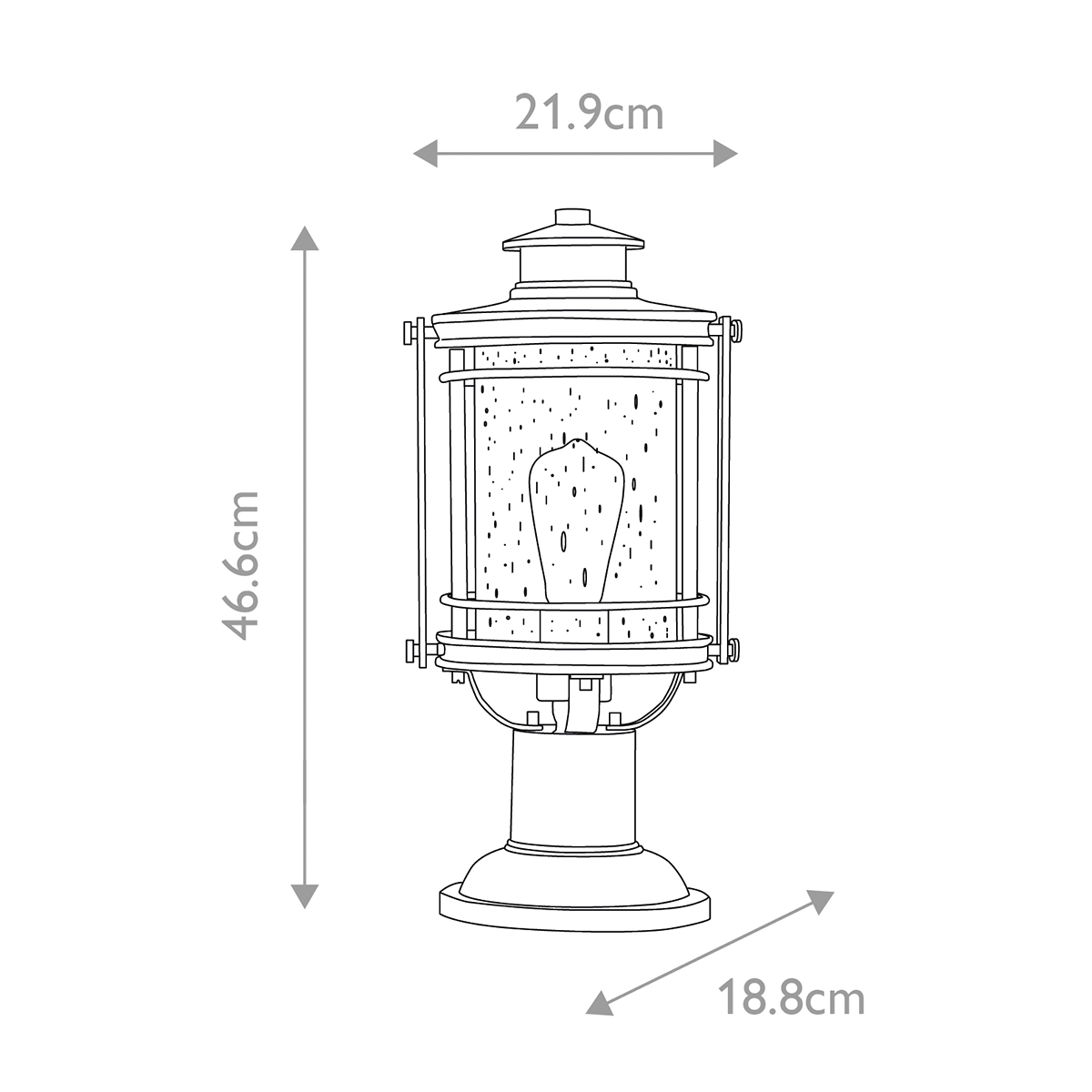 Booker 47cm Aluminium från Elstead Lighting - Booker &auml;r en stilfull och robust portlykta med en design inspirerad av klassiska marina lanternor.