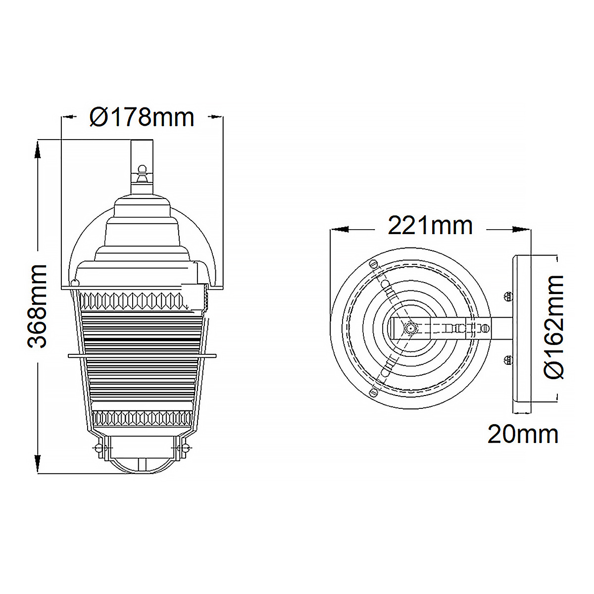 Chance Harbor 37cm Zink utelampa från Elstead Lighting - Chance Harbor &auml;r en klassisk och robust fasadlampa med en design inspirerad av maritim stil.